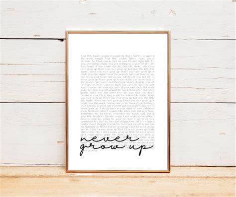 Never Grow up Taylor Swift Lyric Printable, Speak Now Album, Swiftie ...