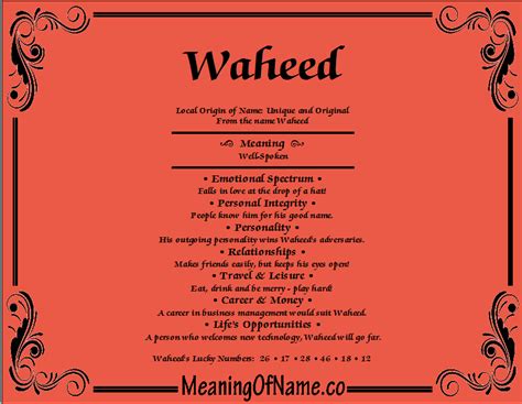 Waheed - Meaning of Name