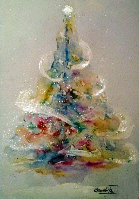 41+ Ideas For Abstract Christmas Tree Painting Four Seasons | Watercolor christmas tree ...