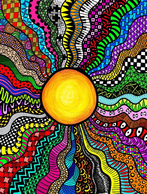 Image result for doodling patterns color | Trabajos de arte, Pintura de arte, Arte garabateado