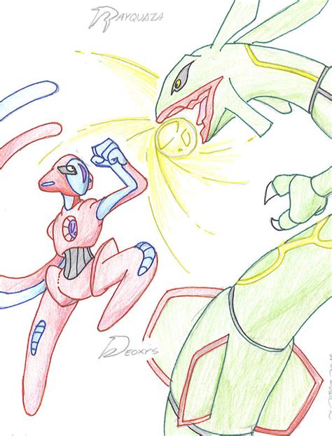 Deoxys vs. Rayquaza by Angel-Wing101 on DeviantArt