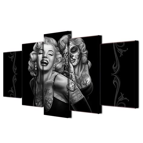 Marilyn Monroe Home Decor 5 Pcs Canvas Art Posters Prints Painting Wall Pictures for Living Room ...