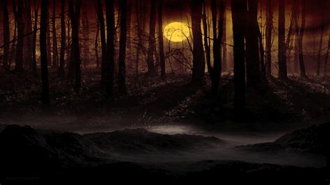 Dark Forest With Moon Wallpapers - Wallpaper Cave