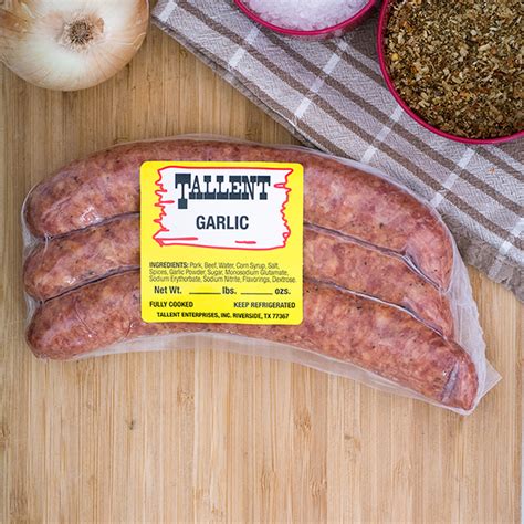 Smoked Sausage – Garlic – Tallent Sausage