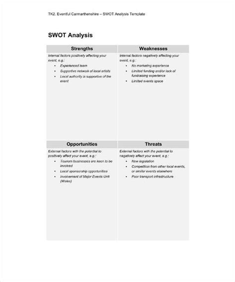 10+ Business Plan SWOT Analysis Template - PDF