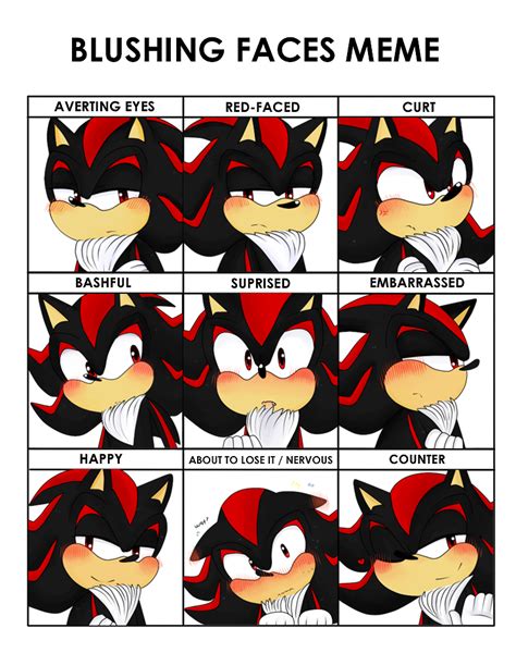 Blushing Faces Meme Shadow The Hedgehog by Linzuki on DeviantArt