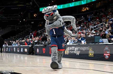 The Richmond Spiders mascot performs during the 2022 Atlantic 10 ...