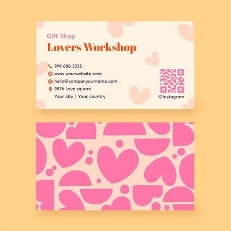 Premium Vector | Flat love business cards templates