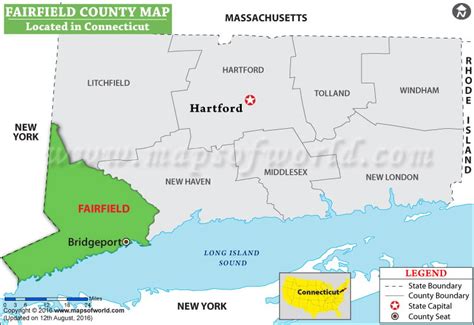 Fairfield County Map, Connecticut