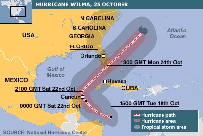 BBC NEWS | Americas | Hurricane Wilma: The areas affected