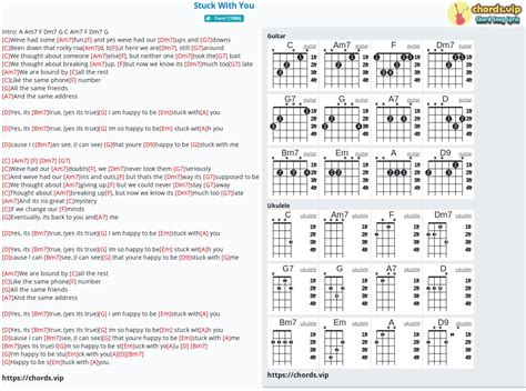 Chord: Stuck With You - tab, song lyric, sheet, guitar, ukulele | chords.vip