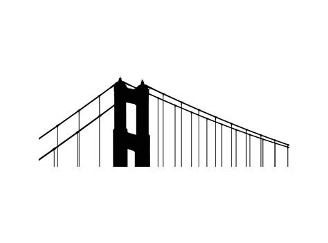 Golden Gate Bridge Silhouette SVG PNG San Francisco | Etsy