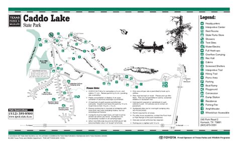 Caddo Lake Texas State Park Facility and Trail Map - Caddo Lake Texas ...