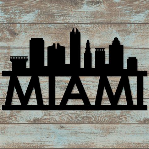 Miami Skyline Wall Art | Cityscape Metal Decor | Made In The USA | K&S Design Elements