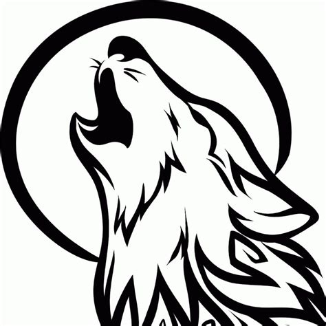 Simple Howling Wolf Drawing 24 simple wolf tattoo art design and ideas ... | Howling wolf tattoo ...