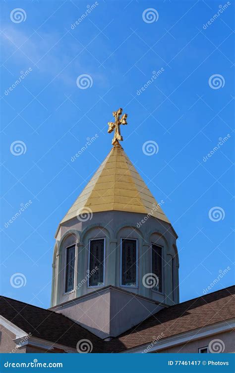 Armenian church cross sky stock image. Image of destination - 77461417