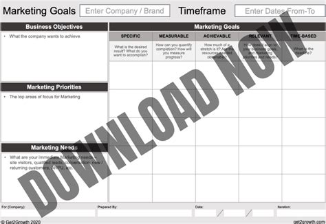 Simple & Effective Marketing Goals Template to Download