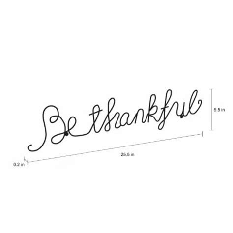 Lavish Home Metal Cutout- Be Thankful Cursive Cutout Sign-3D Word Art ...