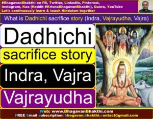 What is Dadhichi sacrifice story (Indra, Vajrayudha, Vajra) | Which ...