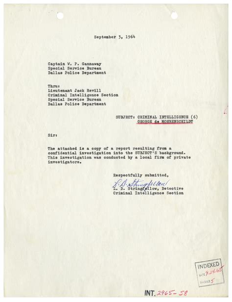 [George de Mohrenschildt Background Report, September 3, 1964] - The ...