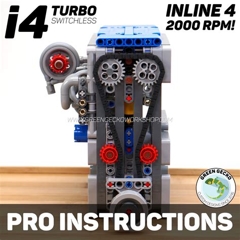 Pro Instructions - Inline 4 Cylinder Turbo Lego Pneumatic Engine – Green Gecko Workshop