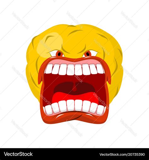 Emoticon Screams Open Mouth And Teeth Crazy Emoji Vector Image | The Best Porn Website