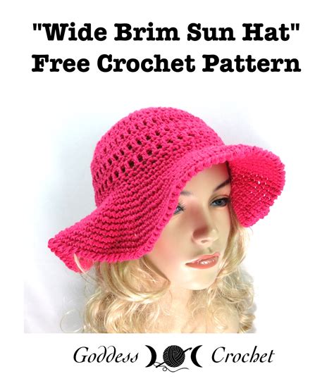 Wide Brim Sun Hat, crochet pattern, free crochet pattern, crochet hat ...