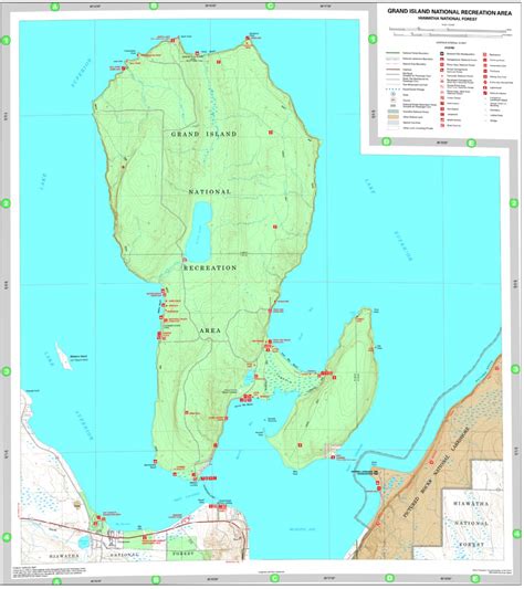 Grand Island National Recreation Area Map by US Forest Service R9 ...