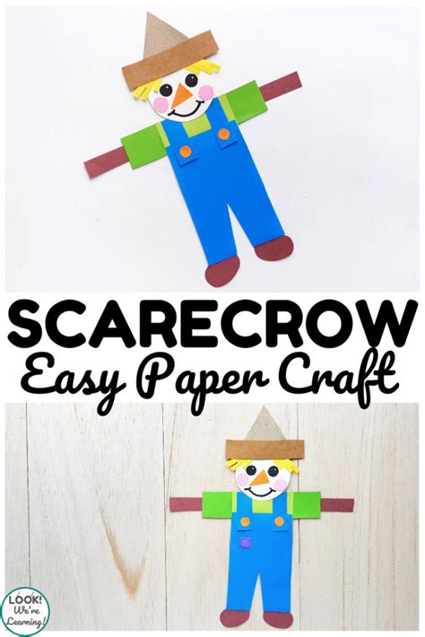 Easy Paper Scarecrow Shape Craft for Kids - Look! We're Learning!