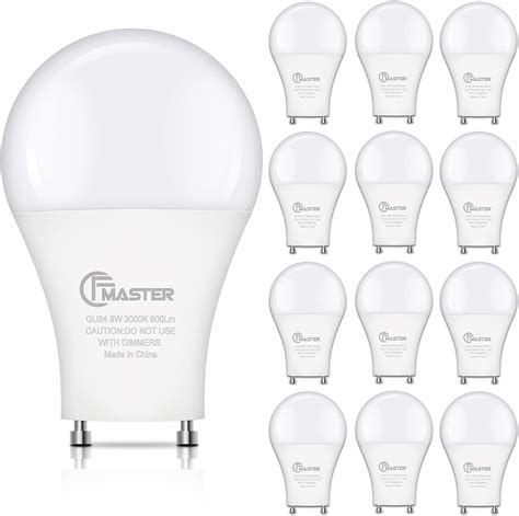 CFMASTER GU24 LED Light Bulb, 5000K Daylight, 9W(100W Equivalent), 800 ...