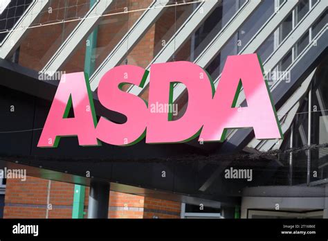 ASDA sign pink in leeds not a store sign Stock Photo - Alamy