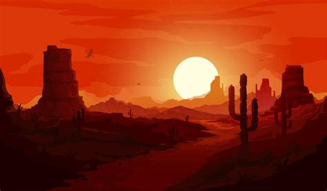 American desert landscape, western background 23592503 Vector Art at ...