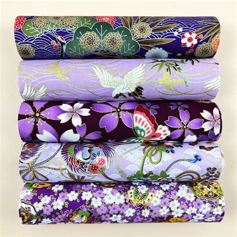 5pcs Purple Printed Pattern 100%cotton Fabric Set 20*25cm For Clothes Diy | Don't Miss These ...