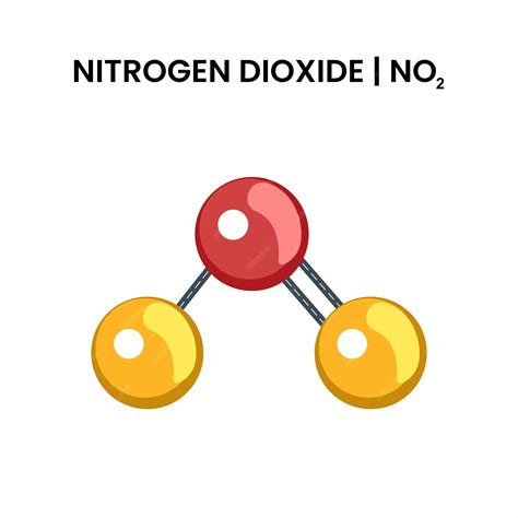 Premium Vector | Structure of nitrogen dioxide molecule. no2 consisting of nitrogen and oxygen.