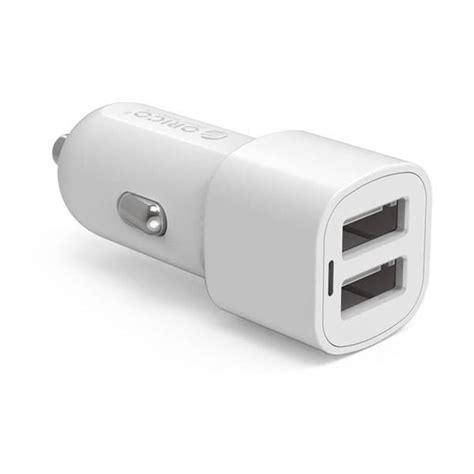 Orico 2 port USB car charger 12V / 24V 3.4A max 17W with Intelligent IC - White - Orico