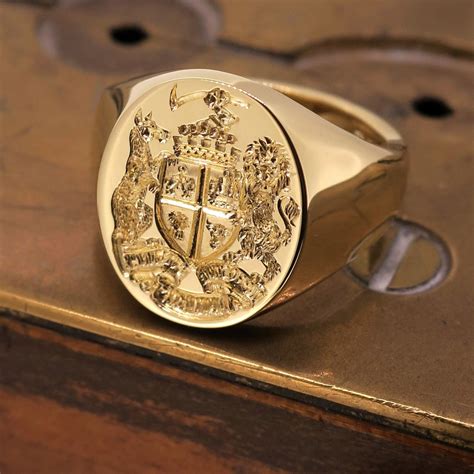 Gold Coat Of Arms Signet Ring Family Rings Gold Signet Ring Norway ...