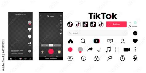 TikTok interface, profile. Tempale for social media. TikTok symbol in ...