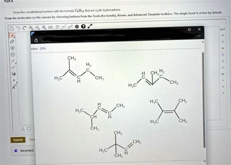 SOLVED: Draw five constitutional isomers with the formula C6H12 that are cyclic hydrocarbons ...