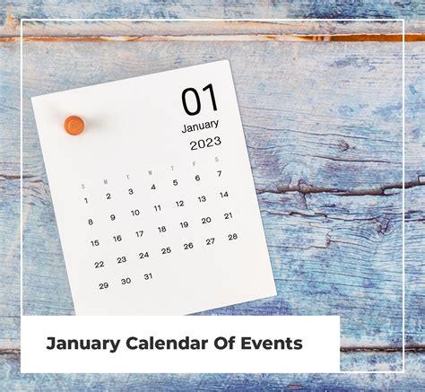 January Calendar Of Events