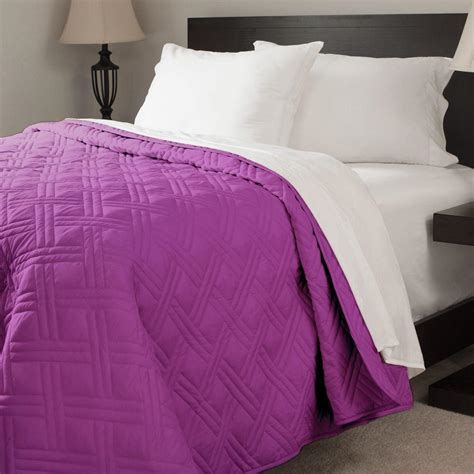 Lavish Home Solid Color Purple Twin Bed Quilt-66-40-T-P - The Home Depot