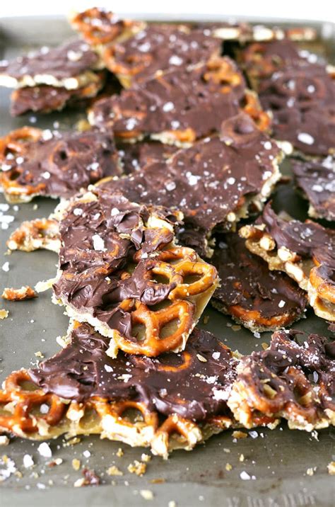 Salted Caramel Chocolate Pretzel Bark » The Thirsty Feast by honey and birch