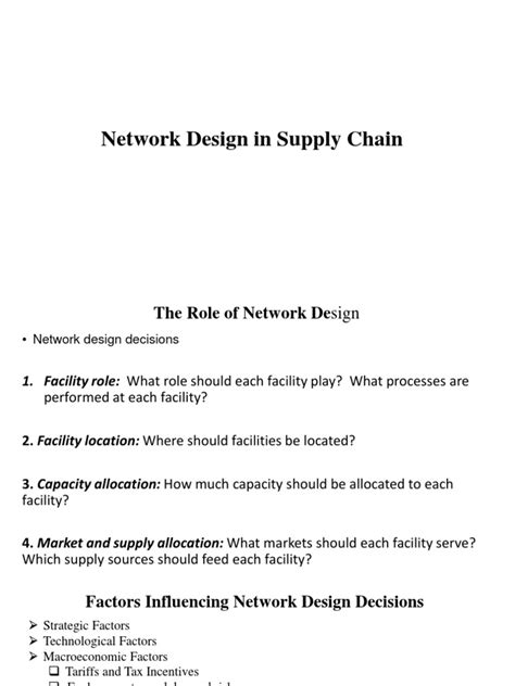 Lecture 5 - Network Design in Supply Chain | PDF | Supply Chain ...