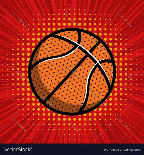 Basketball ball on comic style background design Vector Image