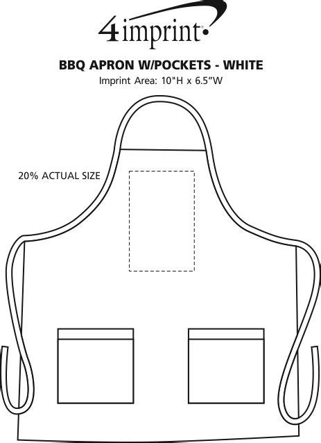 4imprint.com: BBQ Apron with Pockets - White 124280-W