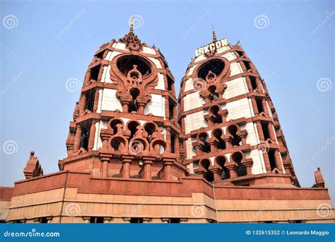 Towers of an ISKCON Temple in Delhi Stock Photo - Image of iskcontowers, temple: 132615352