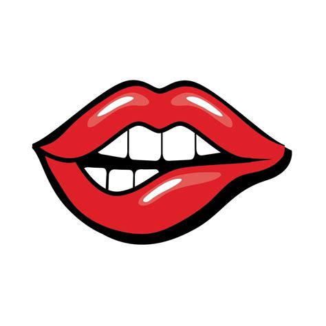 Pop art mouth biting lip fill style icon 2477832 Vector Art at Vecteezy