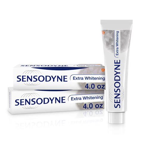 Sensodyne Extra Whitening Sensitive Teeth Whitening Toothpaste, 4 Oz, 2 ...