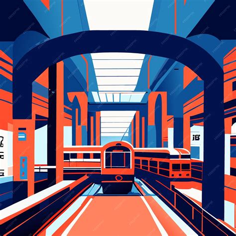 Premium Vector | Subway station design vector illustration flat