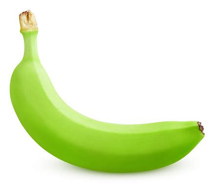 Single Green Banana Isolated On White Stock Photo - Download Image Now - iStock