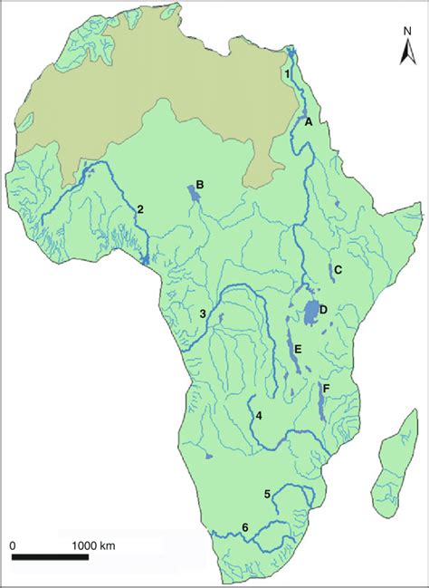 Map Of Africa Bodies Of Water